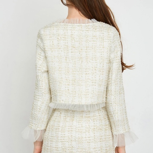 White beige lace blazer - Picture 2 of 6